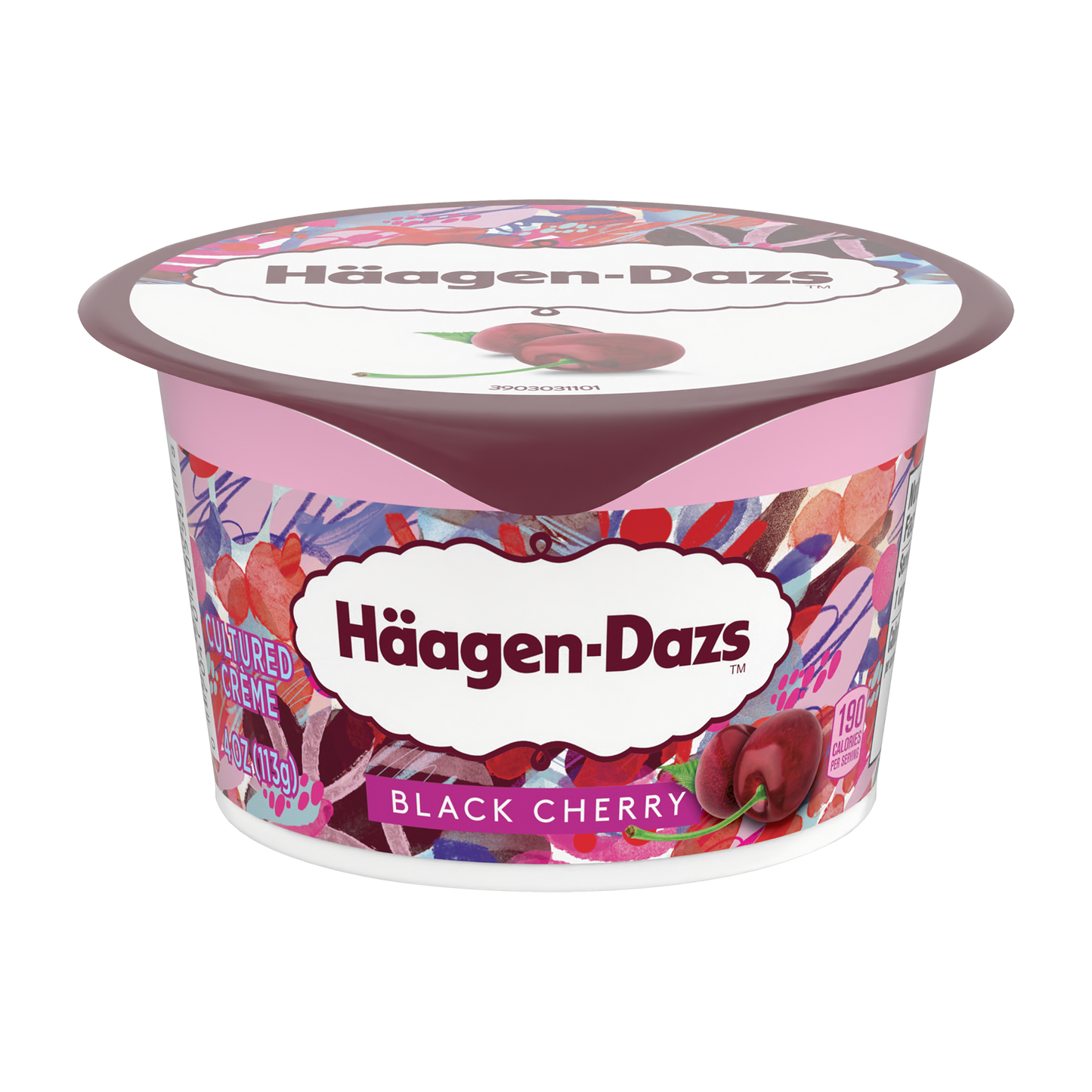 Haagen Dazs Black Cherry Yogurt, Front of Pack